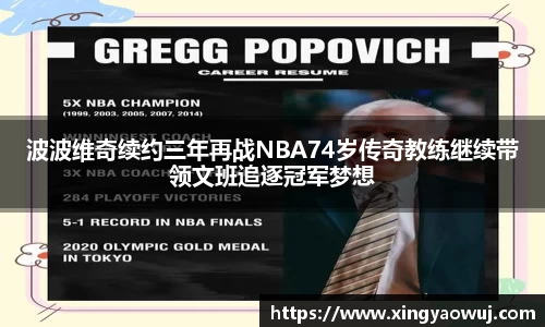 波波维奇续约三年再战NBA74岁传奇教练继续带领文班追逐冠军梦想