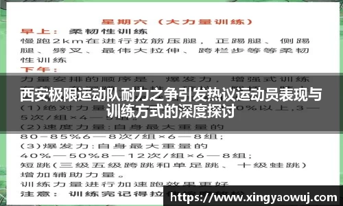 西安极限运动队耐力之争引发热议运动员表现与训练方式的深度探讨